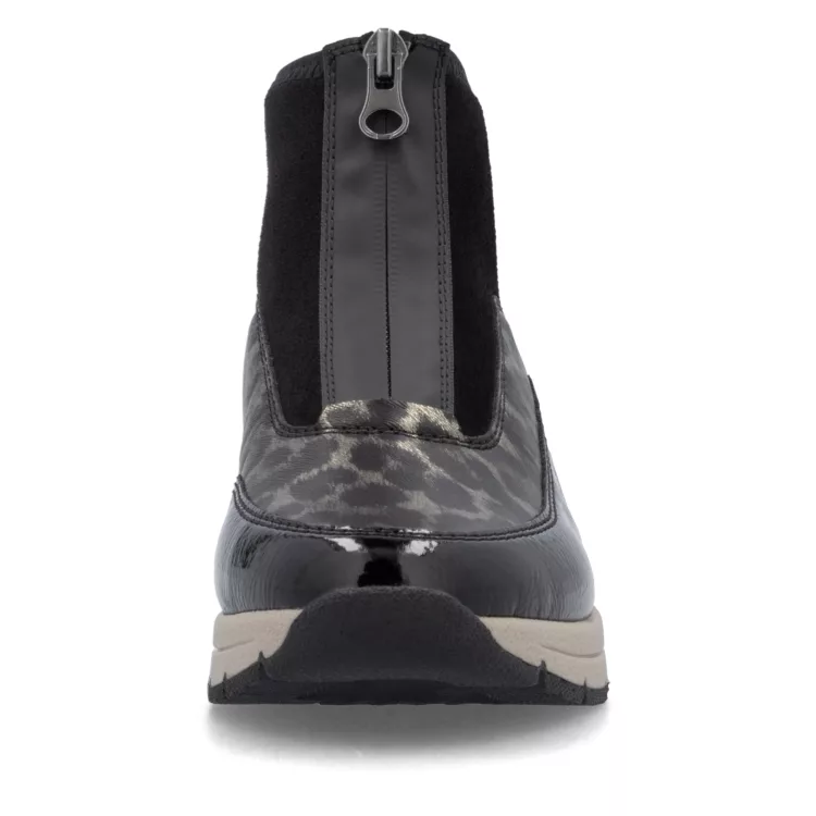 Chaussures montantes léopard de la marque Rieker. Référence : N9362-00 Noir . Disponible chez Chauss'Family magasin de chaussures à Issoire.