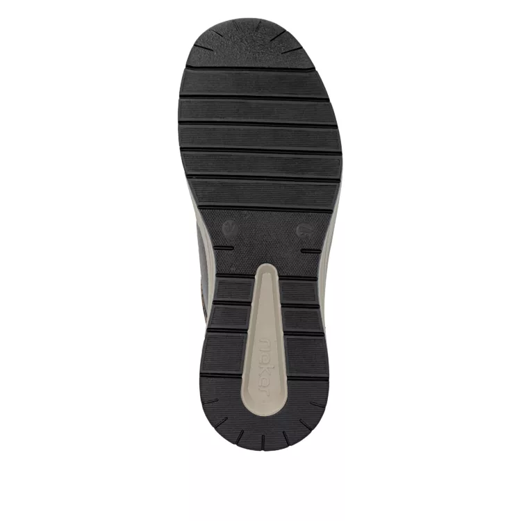Baskets compensées léopard de la marque Rieker pour femme. Référence : N9503-20 Beige. Disponible chez Chauss'Family magasin de chaussures à Issoire.
