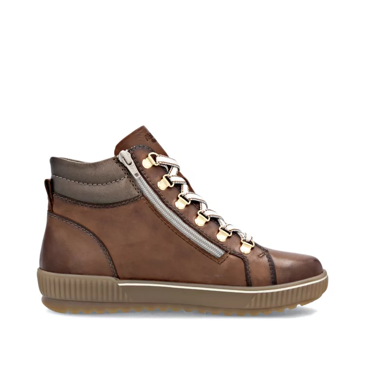 Baskets montantes marron pour femme marque Remonte. Référence D0781-24 Marron. Disponible chez Chauss'Family magasin de chaussures à Issoire.
