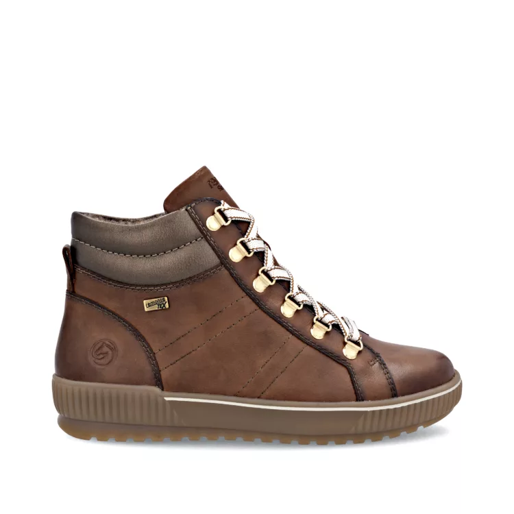 Baskets montantes marron pour femme marque Remonte. Référence D0781-24 Marron. Disponible chez Chauss'Family magasin de chaussures à Issoire.