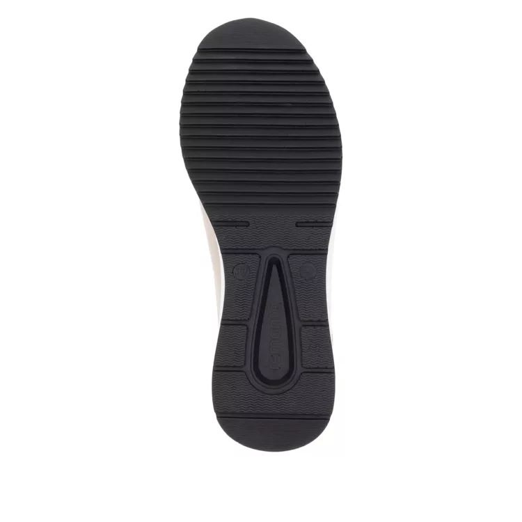 Chaussures compensées beige et noir pour femme de la marque Remonte. Référence D0T08-60 Beige Noir. Disponible chez Chauss'Family magasin chaussures Issoire