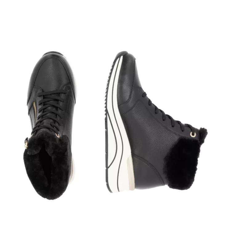 Baskets montantes chaudes de la marque Remonte pour femme. Référence : D0T77-02 Noir. Disponible chez Chauss'Family magasin de chaussures à Issoire.
