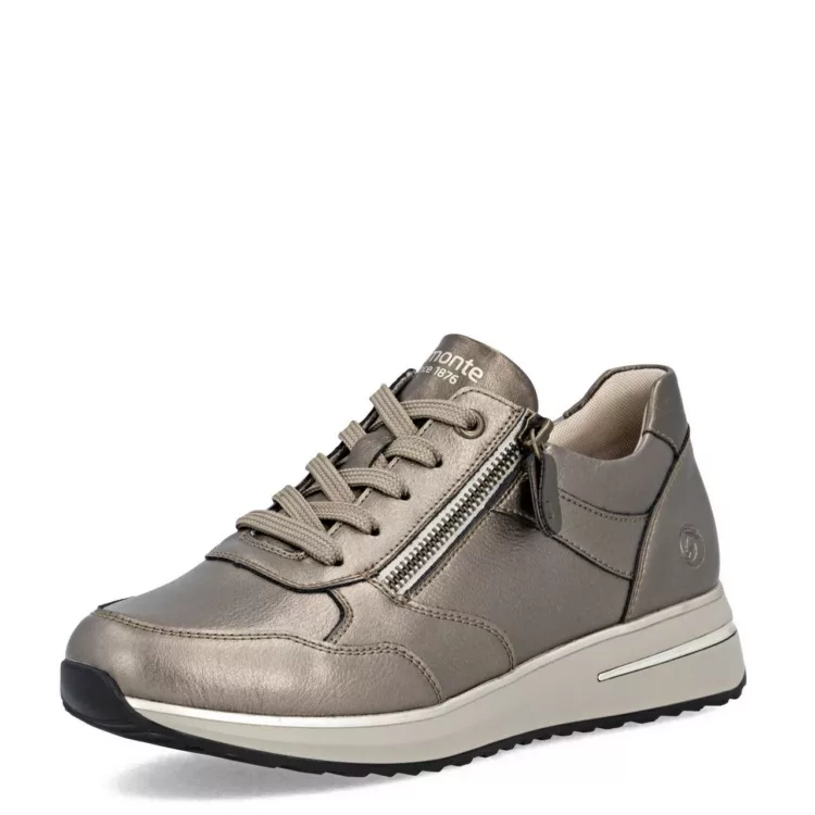 Baskets bronze pour femme de la marque Remonte pour femme. Référence D1G08-92 Bronze. Disponible chez Chauss'Family magasin de chaussures à Issoire.