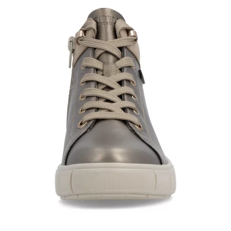Baskets montantes bronze pour femme marque Remonte. Référence D1T77-90 Bronze. Disponible chez Chauss'Family magasin de chaussures à Issoire.