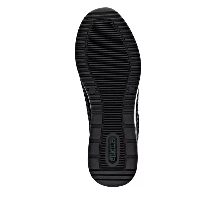 Baskets noires compensées pour femme de la marque Remonte. Référence D2401-08 Noir. Disponible chez Chauss'Family chaussures à Issoire.