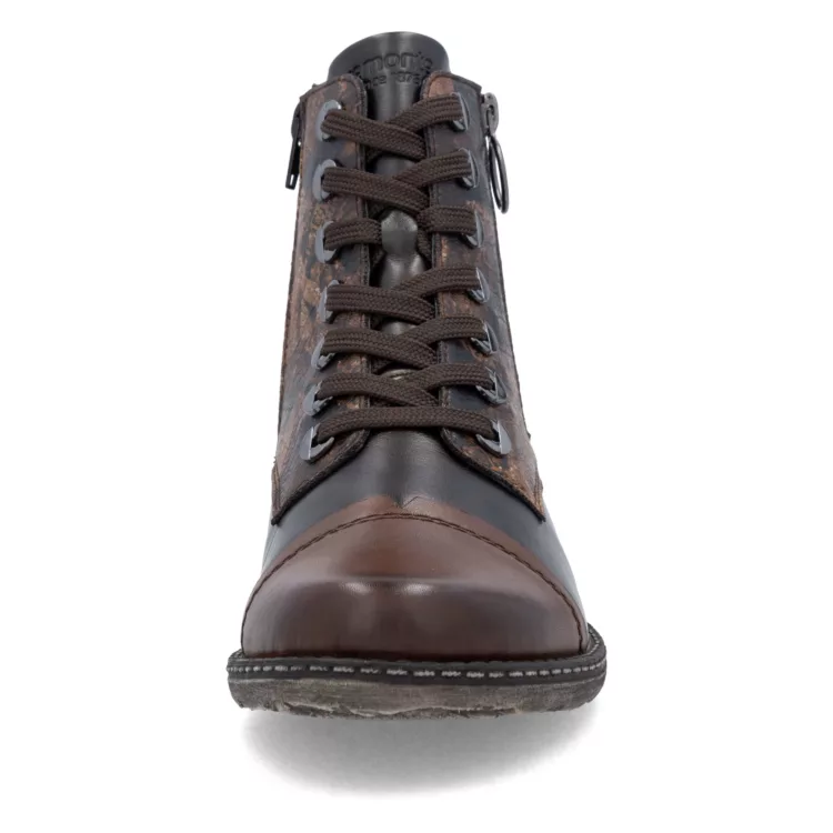 Bottines marron à lacets pour femme marque Remonte. Référence D4382-25 Marron. Disponible chez Chauss'Family magasin de chaussures Issoire.