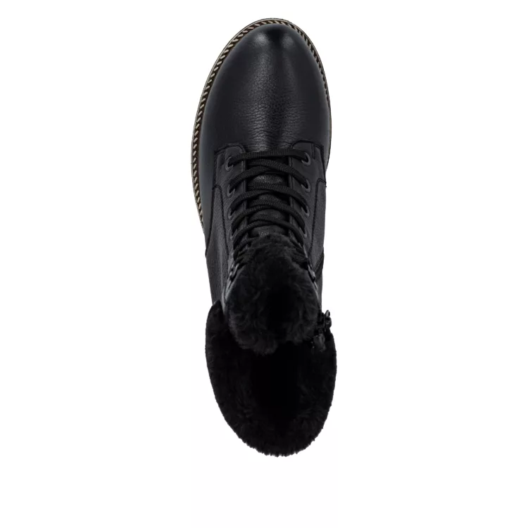 Bottines noires à lacets pour femme marque Remonte. Référence D8481-00 Noir. Disponible chez Chauss'Family magasin de chaussures Issoire.