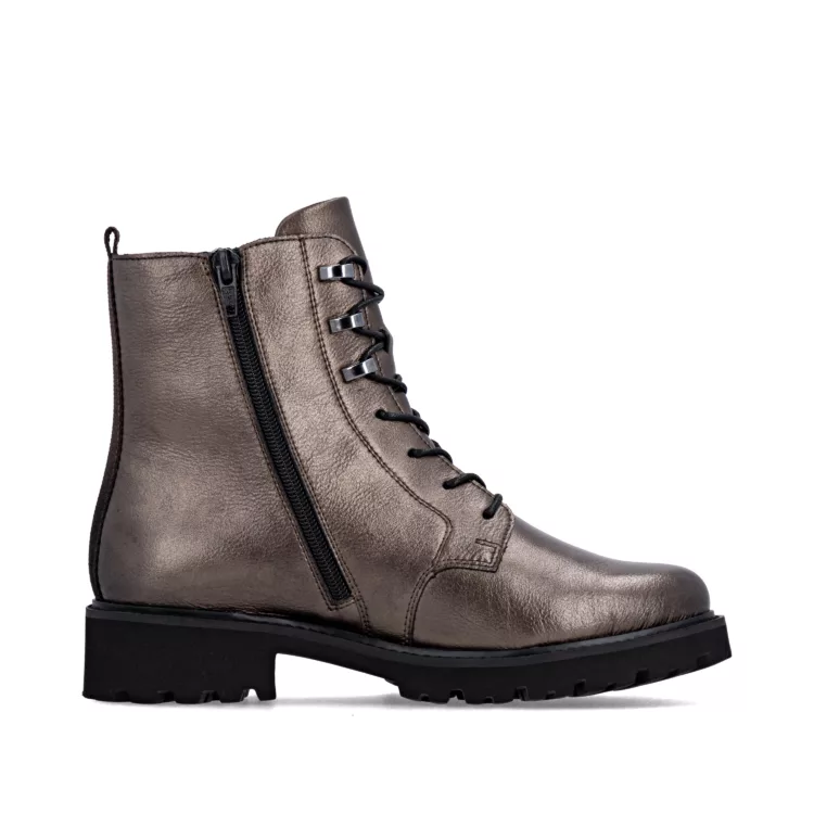 Bottines bronze à lacets pour femme marque Remonte. Référence D8656-90 Bronze. Disponible chez Chauss'Family magasin de chaussures Issoire.