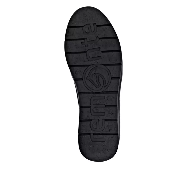 Baskets noires compensées pour femme de la marque Remonte. Référence R0701-08 Noir. Disponible chez Chauss'Family chaussures à Issoire.