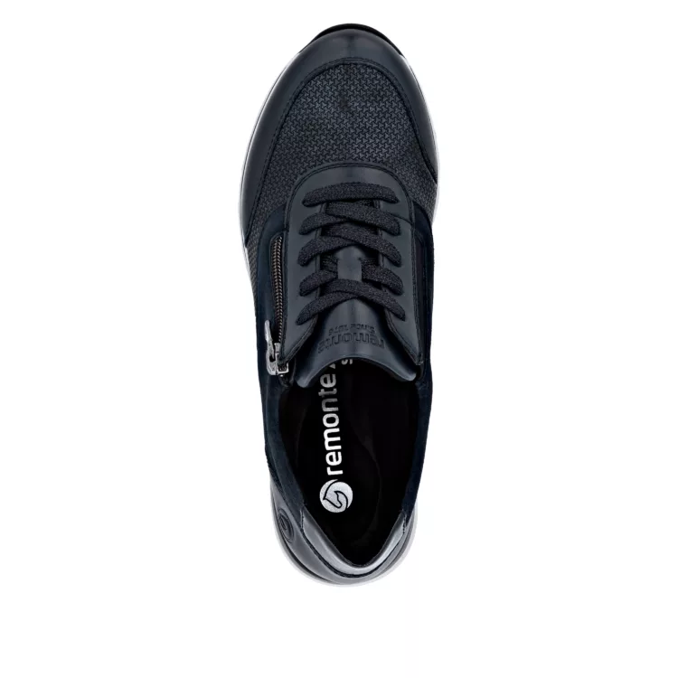 Baskets souples bleu marine pour femme marque Remonte. Référence R6714-14 Bleu foncé. Disponible chez Chauss'Family magasin de chaussures à Issoire.