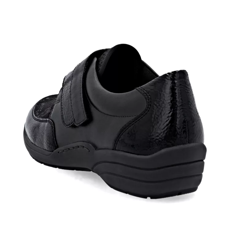 Chaussures noires à velcro pour femme marque Remonte. Référence R7600-00 Black. Disponible chez Chauss'Family magasin de chaussures Issoire.