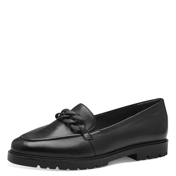 Mocassins noirs de la marque Tamaris. Référence 24201-41 003 Black. Disponible chez Chauss'Family magasin de chaussures à Issoire.