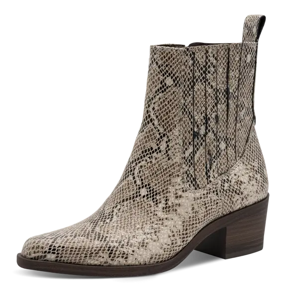 Santiags python de la marque Tamaris pour femme. Référence : 25311-43 483 Beige Snake. Disponible chez Chauss'Family magasin de chaussures à Issoire.