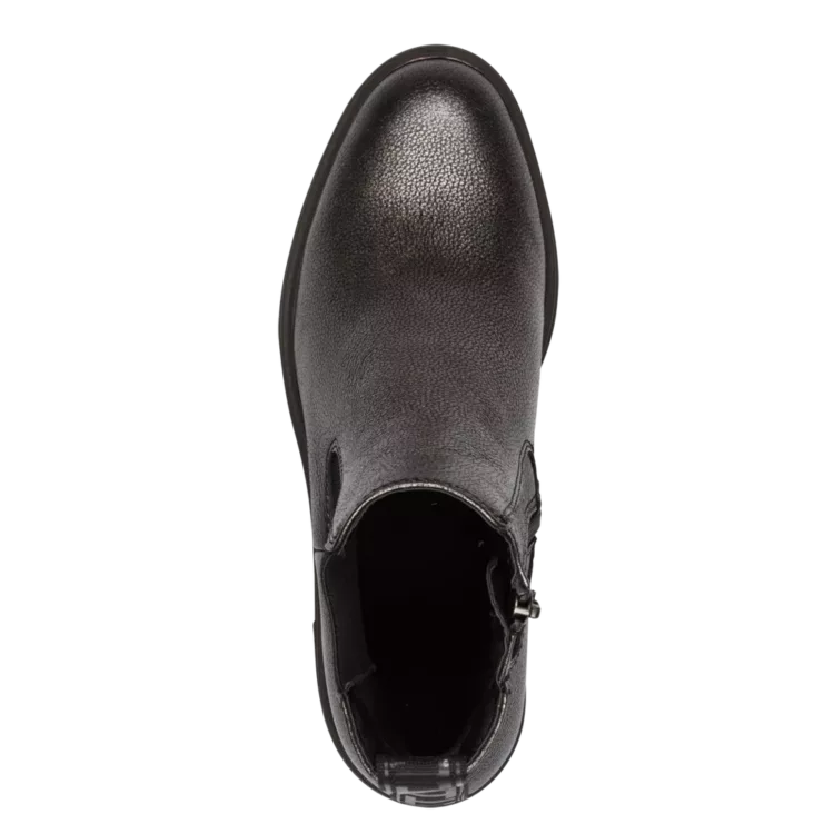 Bottines chelsea à talons de la marque Tamaris pour femme. Référence : 25456-43 915 Pewter. Disponible chez Chauss'Family magasin de chaussures à Issoire.