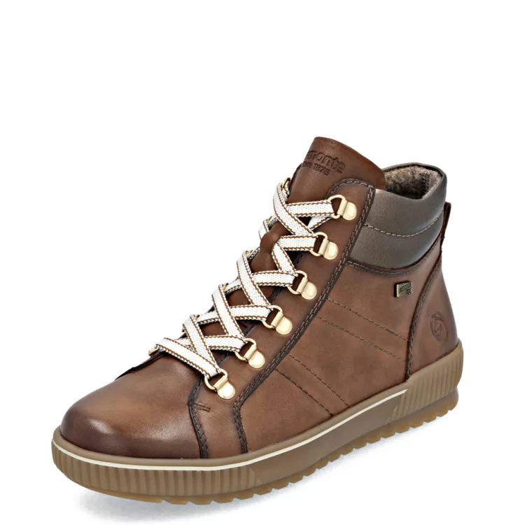 Baskets montantes marron pour femme marque Remonte. Référence D0781-24 Marron. Disponible chez Chauss'Family magasin de chaussures à Issoire.