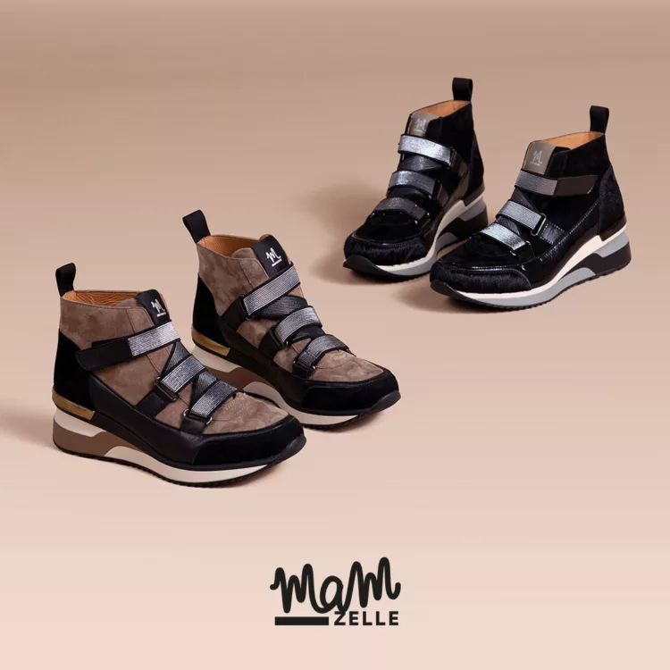 Chaussures Vulpin de la marque Mam'Zelle pour femme. Référence : CSIJK77 Vulpin Compo Noir/Vison . Disponible chez Chauss'Family magasin chaussures Issoire.