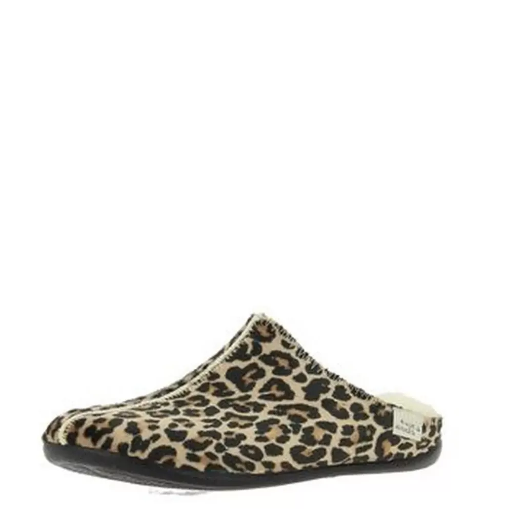 Mules chaudes léopard La maison de l'espadrille pour femme. Référence : 6029 Léopard. Disponible chez Chauss'Family magasin de chaussures à Issoire.