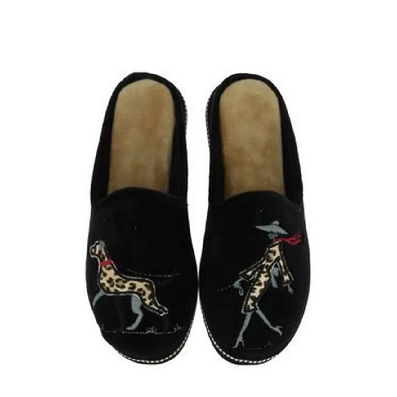 Mules motif chien La maison de l'espadrille pour femme. Référence 6809 Noir. Disponible chez Chauss'Family magasin de chaussures à Issoire.