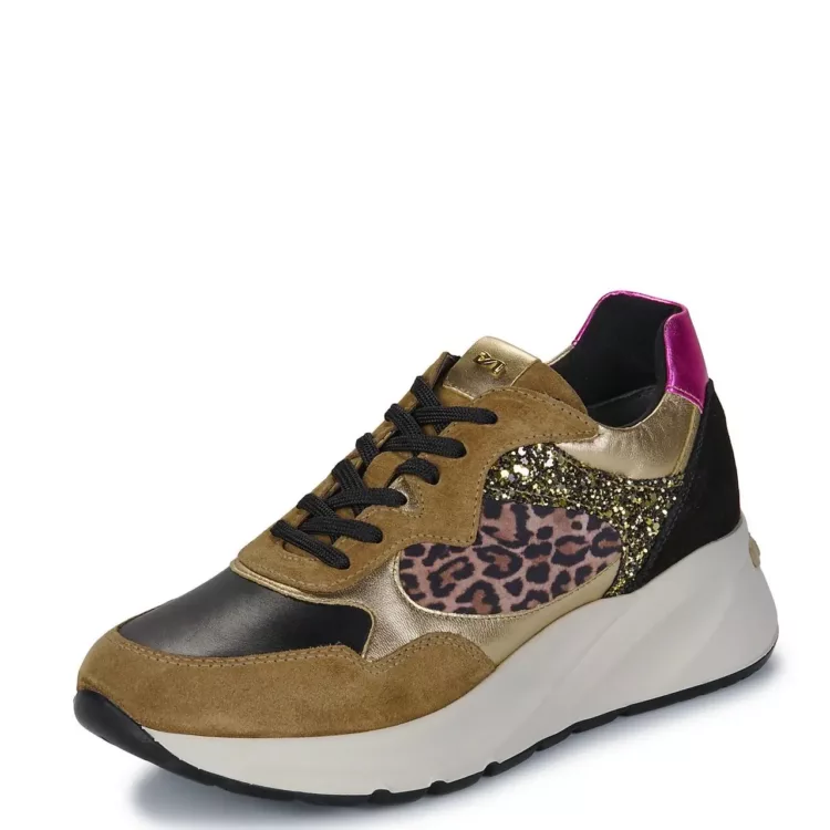 NeroGiardini Baskets noires et léopard de la marque NeroGiardini pour femme. Référence : I411531D 442 Nero. Disponible chez Chauss'Family magasin de chaussures à Issoire.