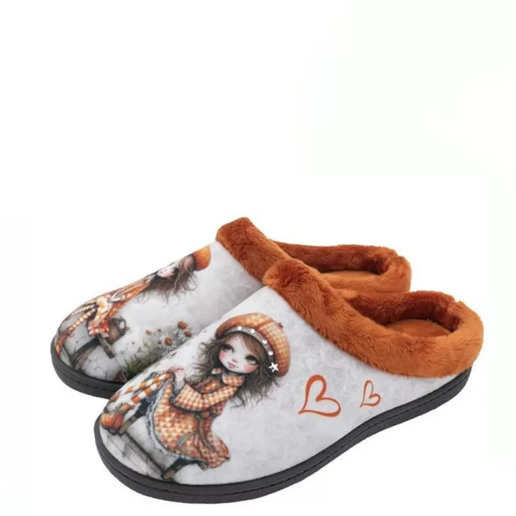Mules motif fille pour femme de la marque Plumaflex. Référence : Chica Margarita R12213. Chauss'Family Issoire magasin de chaussures à Issoire.
