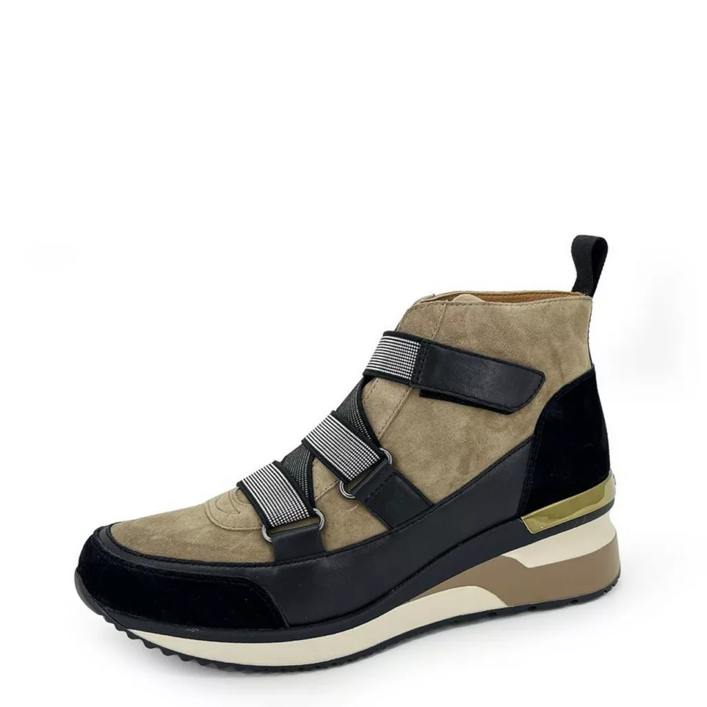 Chaussures Vulpin de la marque Mam'Zelle pour femme. Référence : CSIJK77 Vulpin Compo Noir/Vison . Disponible chez Chauss'Family magasin chaussures Issoire.