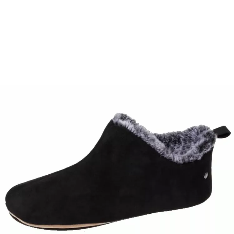 Bottillon chaud noir pour femme marque Isotoner. Référence 97422 Noir. Disponible chez Chauss'Family magasin de chaussures à Issoire.