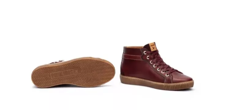 Baskets montantes bordeaux pour femme marque Pikolinos. Référence Lanzarote W7B-8868C1 Acilla. Disponible chez Chauss'Family magasin de chaussures à Issoire.