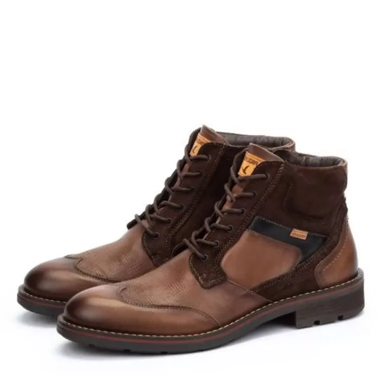 Bottines marron à lacets pour homme marque Pikolinos. Référence York M2M-8044C1 Topo. Disponible chez Chauss'Family magasin chaussures Issoire