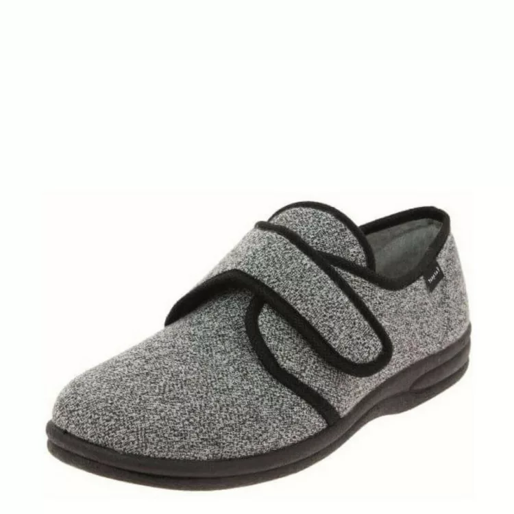 Pantoufles grises velcro pour homme marque Fargeot référence Volver Gris. Disponible chez Chauss'Family magasin de chaussures à Issoire.