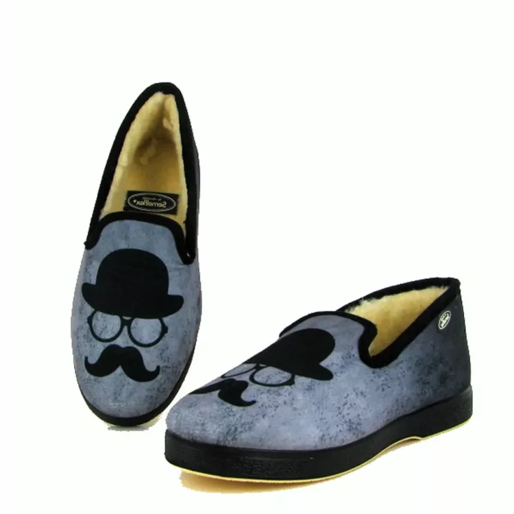 Charentaises Calodavid pour homme de la marque Semelflex. Référence : Calodavid gris. Disponible chez Chauss'Family magasin de chaussures à Issoire.