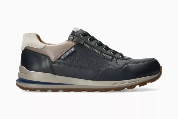Baskets Bradley bleues de la marque Mephisto. Référence Bradley Navy 1518 3661. Disponible chez Chauss'Family magasin de chaussures à Issoire.