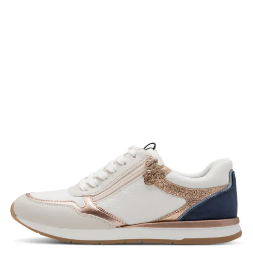 Baskets fines Tamaris pour femme. Référence : 23613-46 197 White Comb. Disponible chez Chauss'Family magasin de chaussures à Issoire.