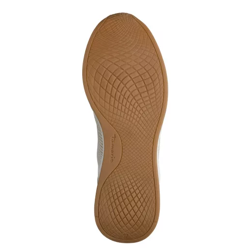 Baskets compensées beiges pour femme de la marque Tamaris. Référence : 23703-41 402 Beige Comb. Disponible chez Chauss'Family magasin de chaussures Issoire.