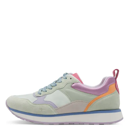 Baskets pastel Tamaris pour femme. Référence : 23741-43 779 Mint Comb. Disponible chez Chauss'Family magasin de chaussures à Issoire.