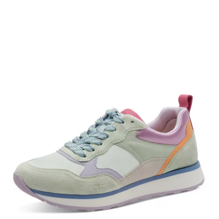 Baskets pastel Tamaris pour femme. Référence : 23741-43 779 Mint Comb. Disponible chez Chauss'Family magasin de chaussures à Issoire.