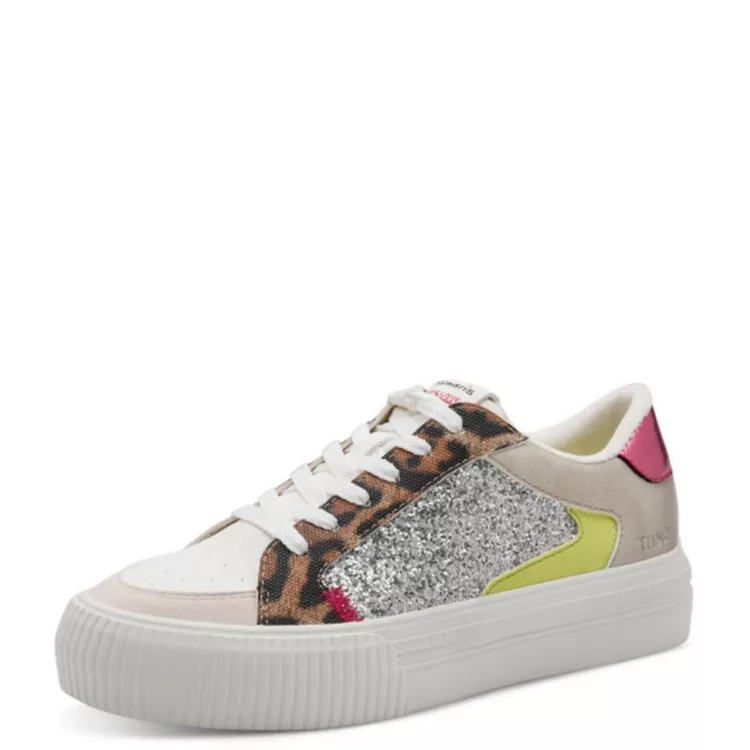 Baskets Glitter marque Tamaris pour femme. Référence : 23789-46 329 Leopard Comb. Disponible chez Chauss'Family magasin de chaussures à Issoire.