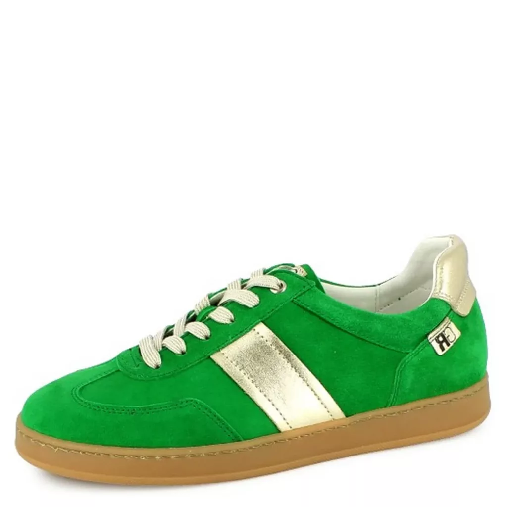 Baskets vertes pour femme marque GR Geo Reino. Référence : Speci vel vert. Disponible chez Chauss'Family magasin de chaussures à Issoire.