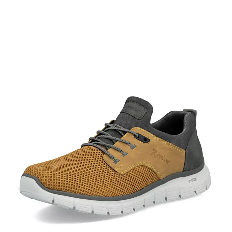 Baskets légères jaunes pour homme marque Rieker. Référence B6652-68 Jaune. Disponible chez Chauss'Family magasin de chaussures à Issoire.