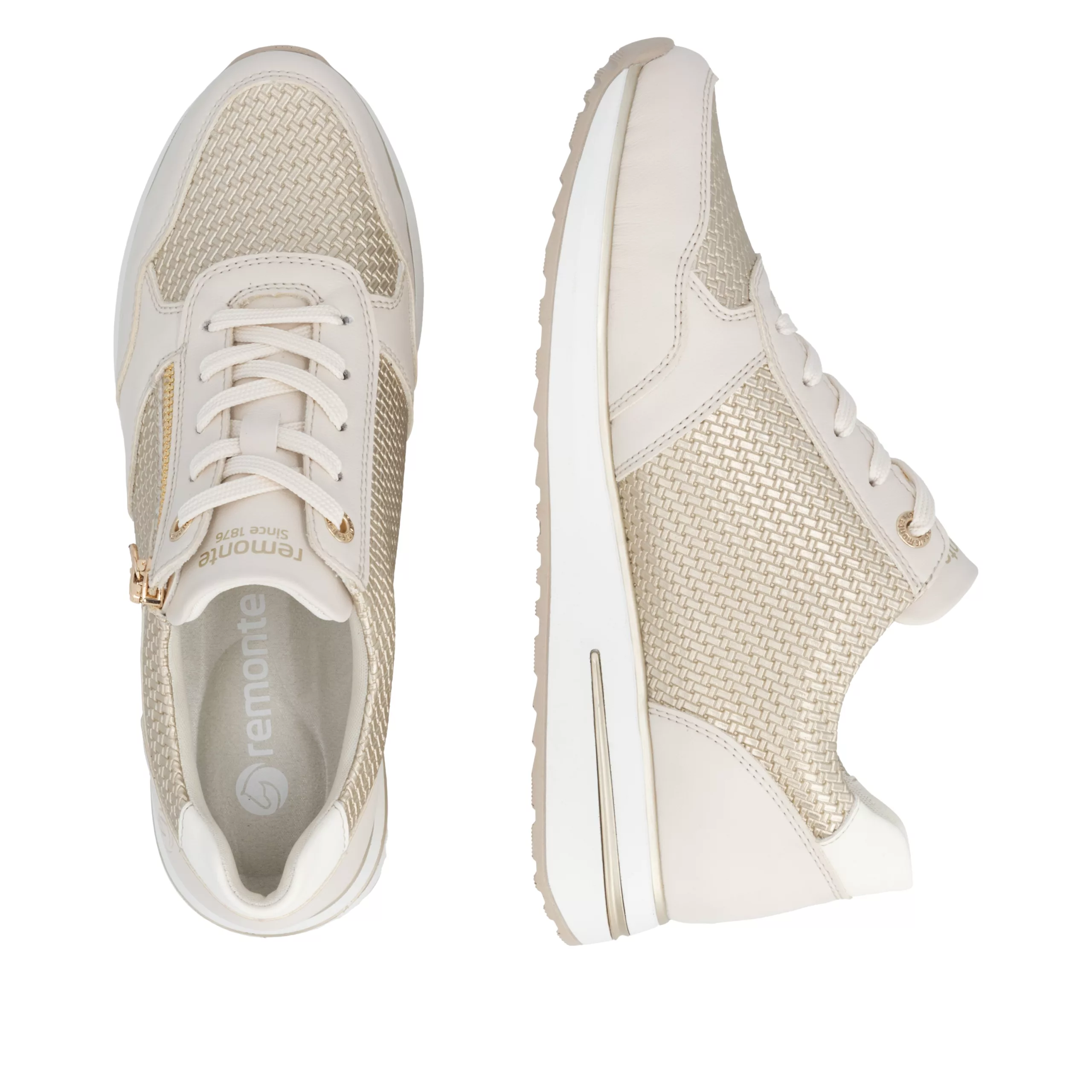Baskets beiges Remonte pour femme. Référence D1G08-60 Beige. Disponible chez Chauss'Family magasin de chaussures à Issoire.