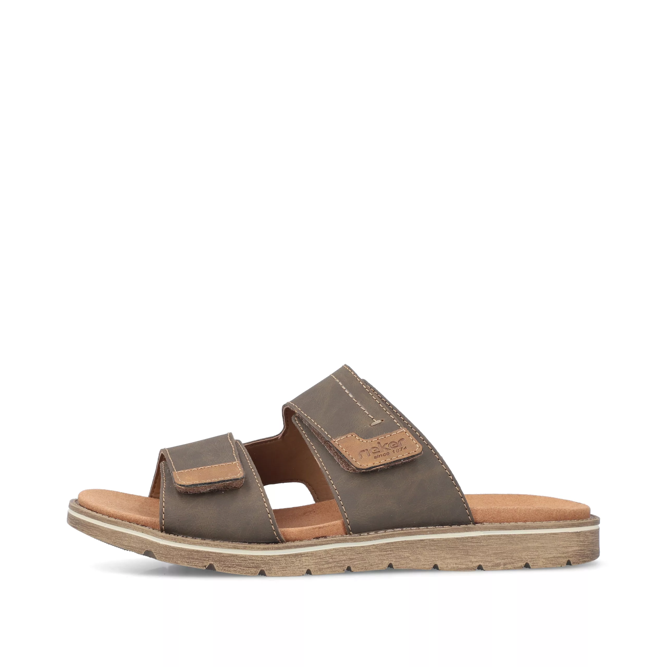 Mules réglables marron pour homme de la marque Rieker. Référence 24394-25 marron marron Disponible chez Chauss'Family magasin de chaussures à Issoire.