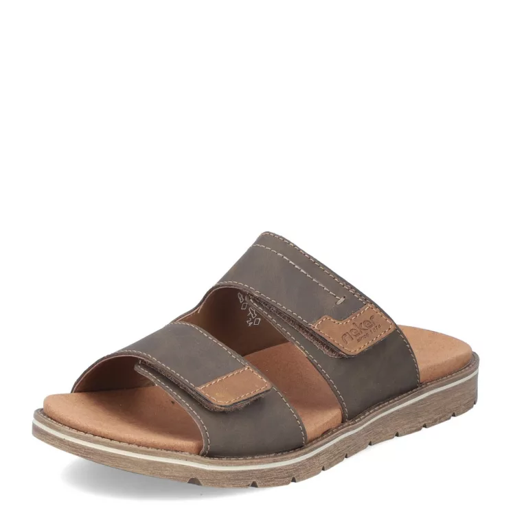 Mules réglables marron pour homme de la marque Rieker. Référence 24394-25 marron marron Disponible chez Chauss'Family magasin de chaussures à Issoire.