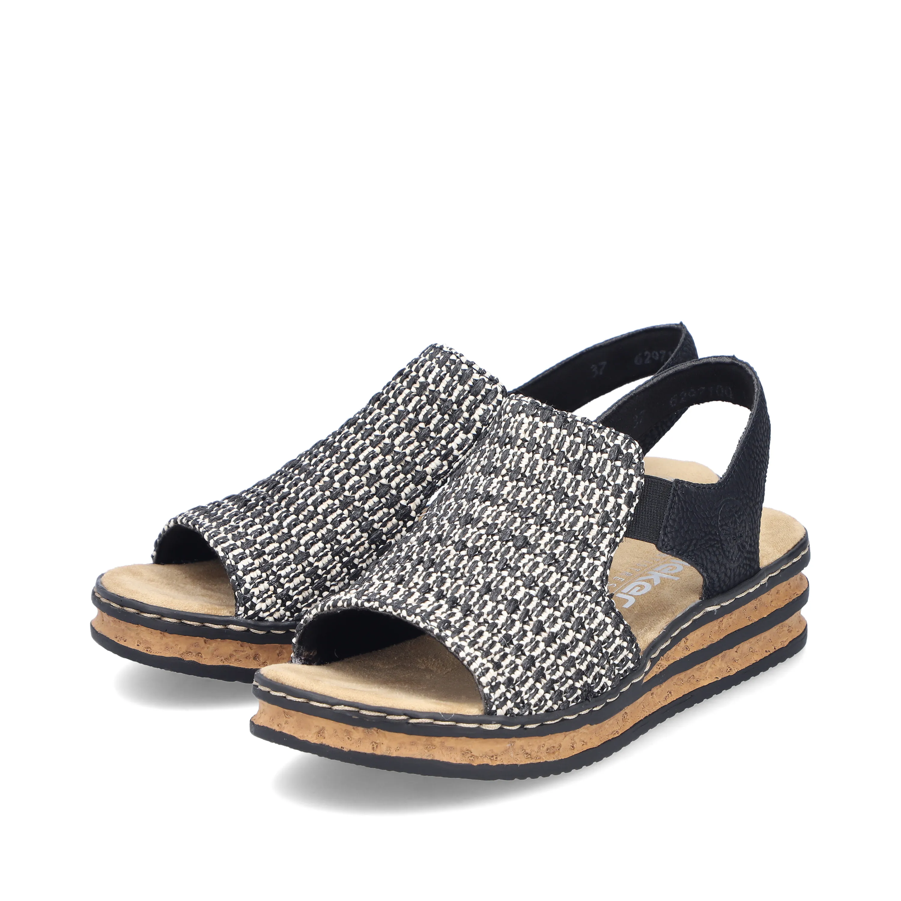 Sandales noires Rieker pour femme. Référence 61971-00 Noir . Disponible chez Chauss'Family magasin de chaussures pour femme.