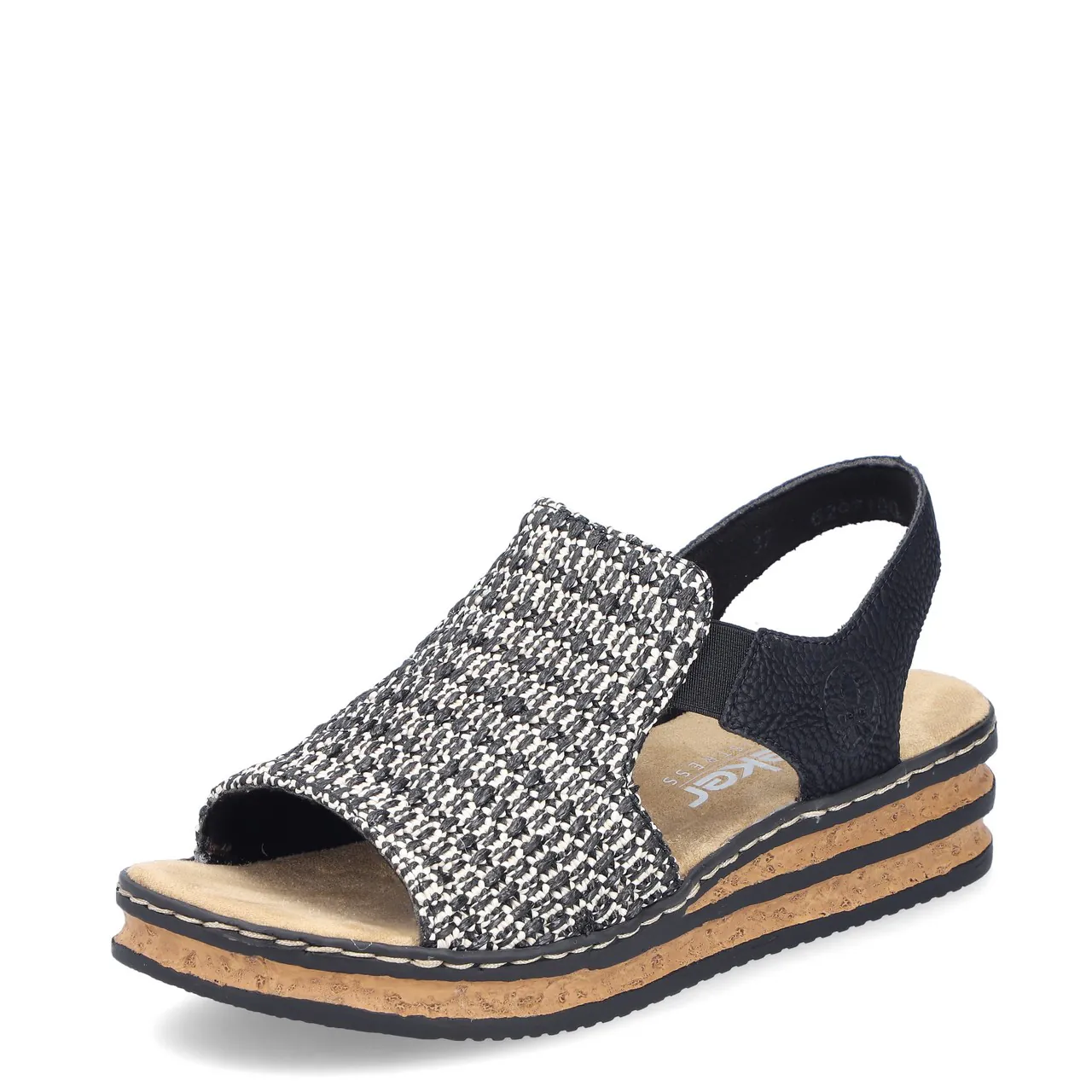 Sandales noires Rieker pour femme. Référence 61971-00 Noir . Disponible chez Chauss'Family magasin de chaussures pour femme.