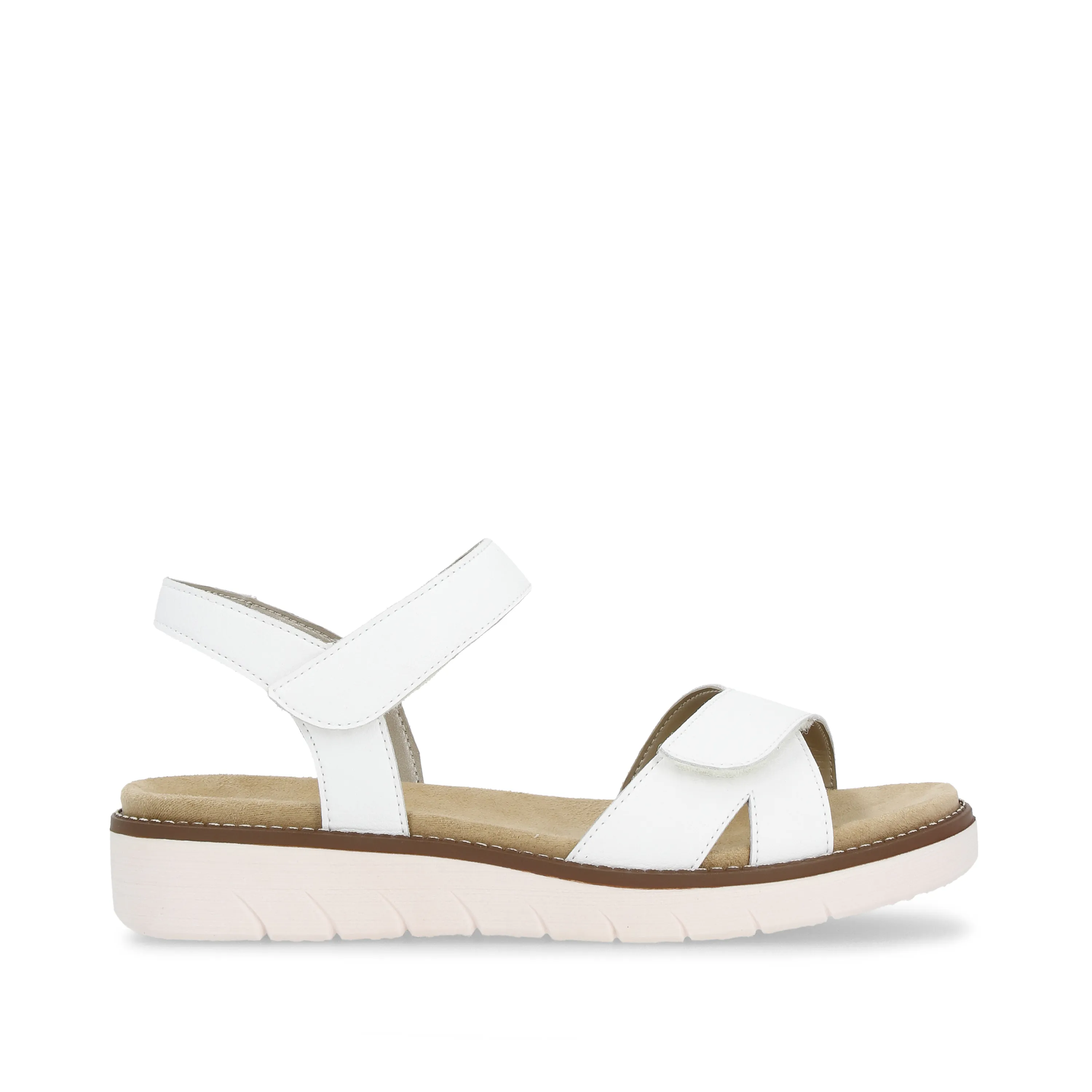 Sandales blanches semelles amovibles pour femme marque Remonte. Référence : D2049-83 Blanc. Disponible chez Chauss'Family magasin de chaussure à Issoire.