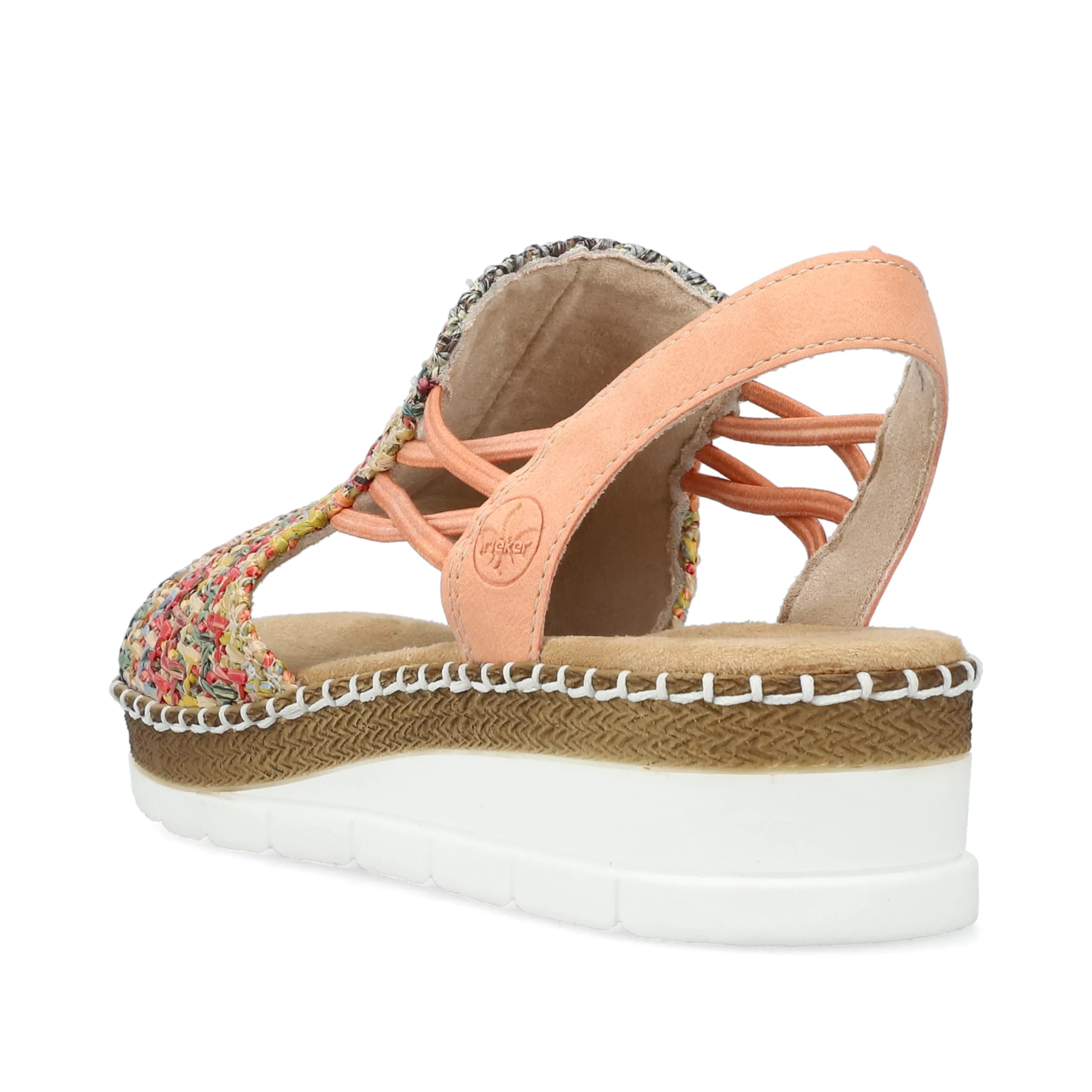 Sandales multicolores Rieker pour femme. Référence V1241-90 Multi . Disponible chez Chauss'Family magasin de chaussures pour femme.