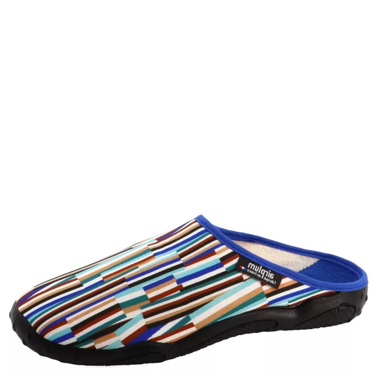 Mules rayées pour homme de la marque Airplum. Référence : Dalien multicolore. Disponible chez Chauss'Family Issoire magasin de chaussures à Issoire.