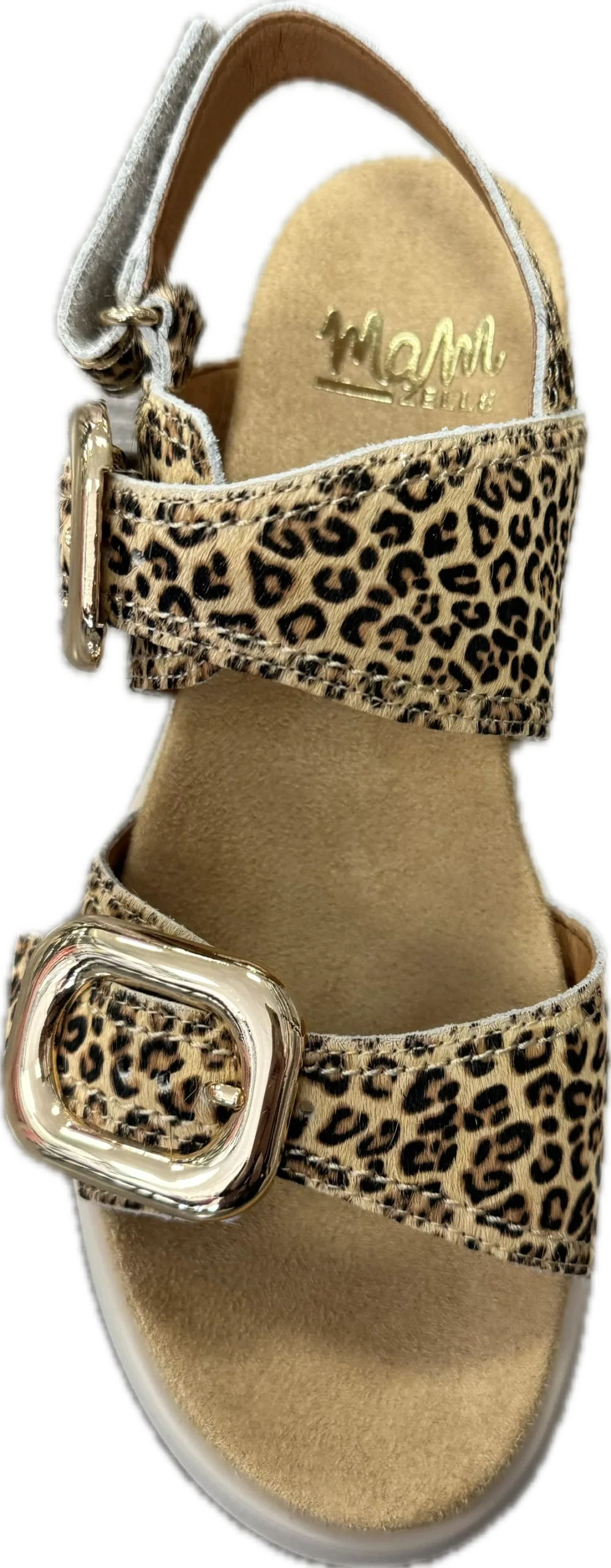 Sandales léopard à plateforme de la marque Mam'Zelle. Référence : CSGNQ06 Leo Beige. Disponible chez Chauss'Family magasin de chaussures à Issoire.