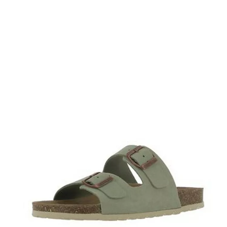 Mules deux brides vert sauge La maison de l'espadrille pour femme. Référence : 3524 Pistache. Disponible chez Chauss'Family magasin de chaussures à Issoire.