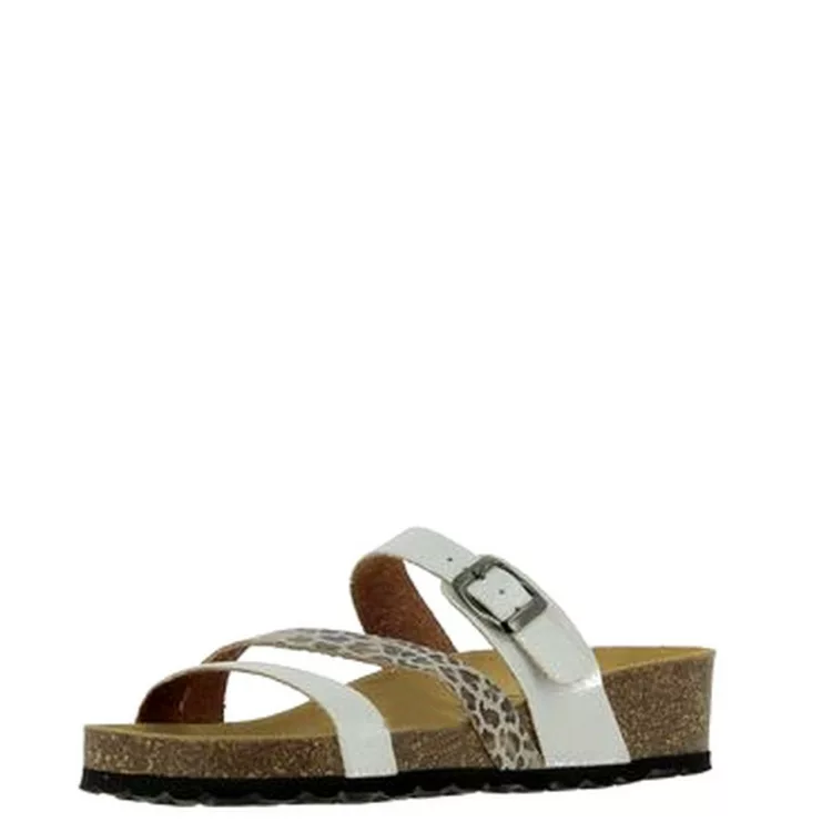 Mules compensées léopard La maison de l'espadrille pour femme. Référence : 3532 Argent. Disponible chez Chauss'Family magasin de chaussures à Issoire