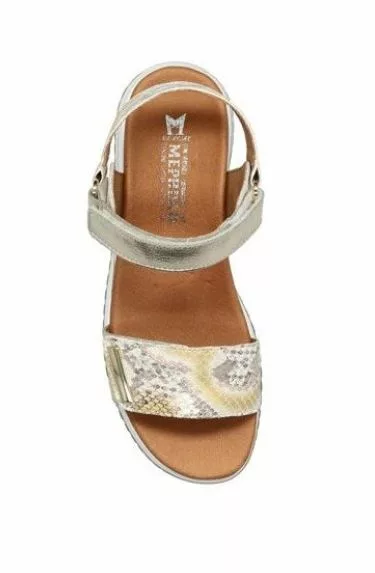 Sandales Or et Boa Mephisto pour femme. Référence : Jeanie Boa Gold . Disponible chez Chauss'Family magasin de chaussures à Issoire.